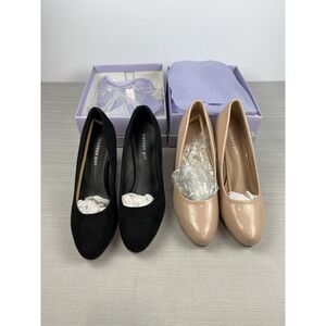 Madden Girl Jelsey Heels/Pumps Size 11‎ Women's ~ Black Suede & Nude Patent